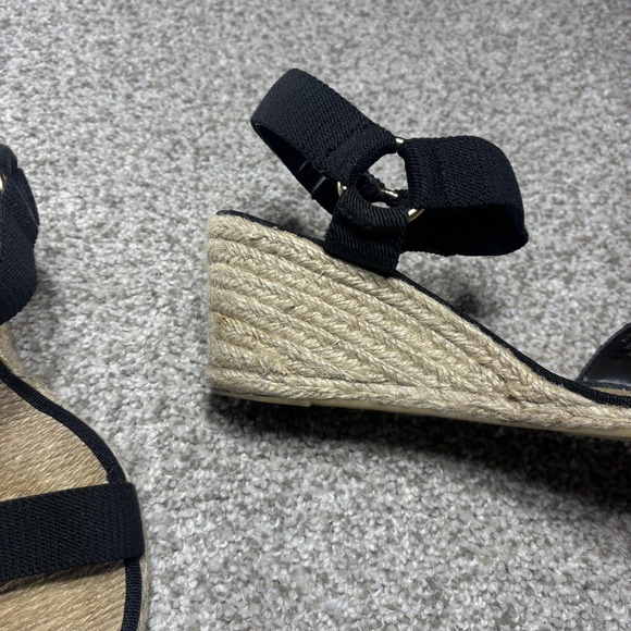 Lauren Ralph Lauren Wedge Shoes Womens Size 7.5 Black Ilene Espadrille Sandals - Picture 6 of 14